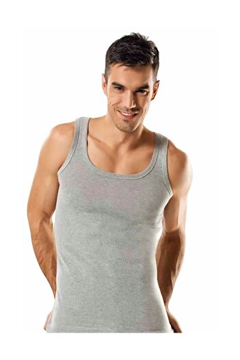 Tutku 6-Piece Classic Strappy Men's Undershirt Gray Strappy Undershirt