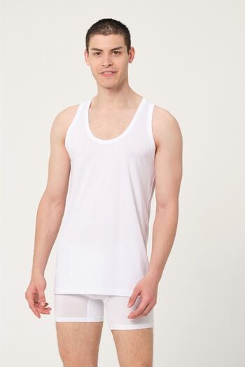 FSM1453 Men's Bamboo Cotton Classic White Undershirt 6 Pack -430