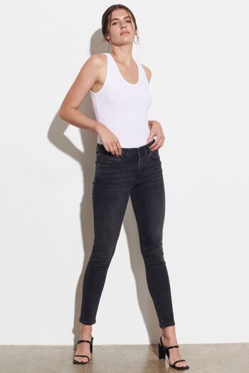 WRANGLER Skinny Fit Slim Fit Skinny Leg Regular Waist Cotton Body Bespoke Women's Anthracite Stretch Jean Jeans