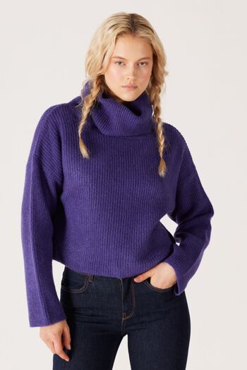 WRANGLER Purple Turtleneck Knitwear Sweater - Regular Fit