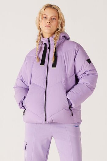 WRANGLER Light Lilac Hooded Relaxed Fit Puffer Jacket