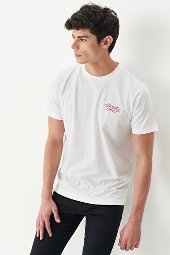 Riders by Lee Μπλουζάκι με λαιμόκοψη εκρού Regular Fit
