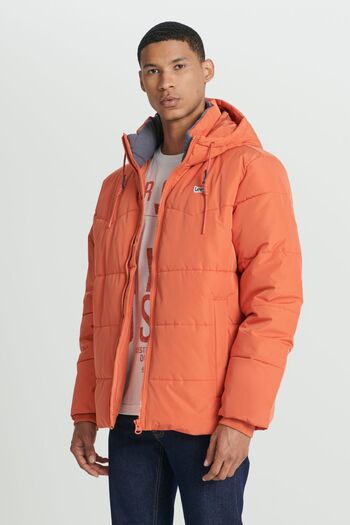 Lee Orange Hooded Puffer Jacket - Regular Fit