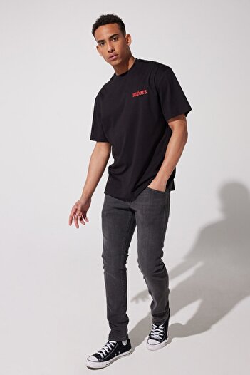 Riders by Lee Μπλουζάκι Black Crew Neck 100% CottonLooseFit