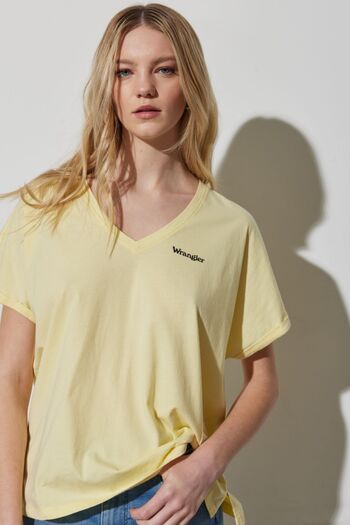WRANGLER V-neck 100% Cotton Regular Fit T-shirt