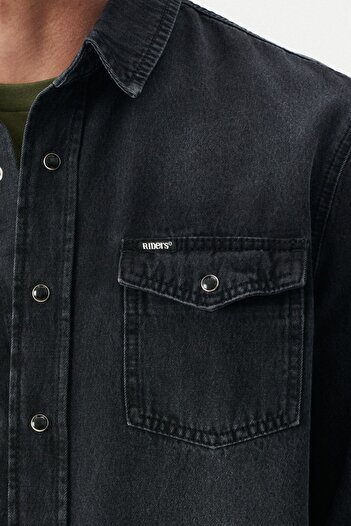 Riders by Lee Ανθρακί Χρώμα Regular Fit Jean Jeans πουκάμισο - 100% βαμβάκι