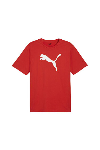 Puma Men's Casual Teamrise Logo Jersey T-shirt - Cotton, Red 65870501
