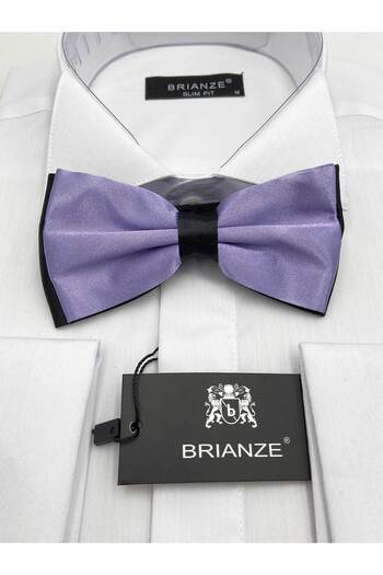Brianze Black Lilac Satin - Bow Tie Cut