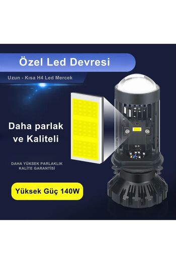 Stavye H4 Mercekli Led Far Ampulü Projektör Yeni Nesil Şimşek Etkili Tak,Çalıştır xenon far zenon