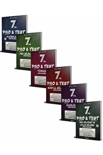 Bilfen Yayıncılık 7. Sınıf Pro Test Soru Bankası Seti 6 Kitap