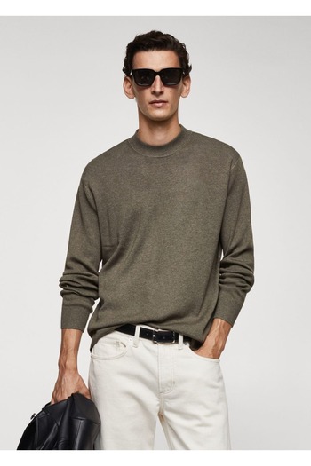 MANGO Man High Collar Wool Sweater