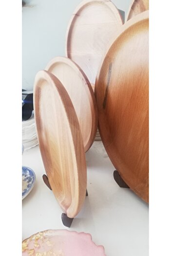 SARE Set of 2 Wooden Cake Presentation Plates