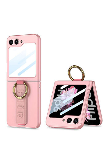 Nezih Case Samsung Galaxy Z Flip 6 / Z Flip 7 FE Uyumlu Katlanabilir Yüzüklü Flip Ring Kıpta Kapak Kılıf