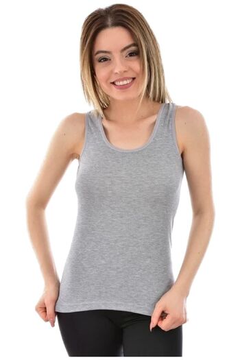 Tutku 0136 Ribbed Wide Strap Women's Undershirt - Pack of 6