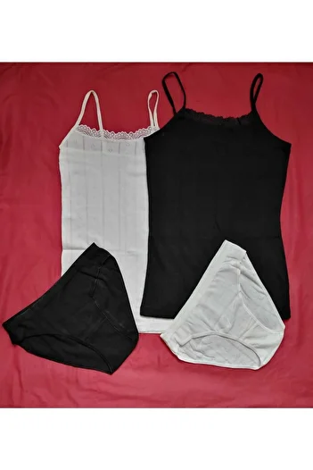 Tutku Women's Athlete/ Women's Underpants/ Athlete Panties/ Black and White Athlete Panties