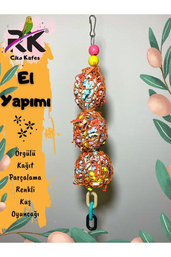 Ciko Kafes Colorful Braided Paper Shredding Bird Toy