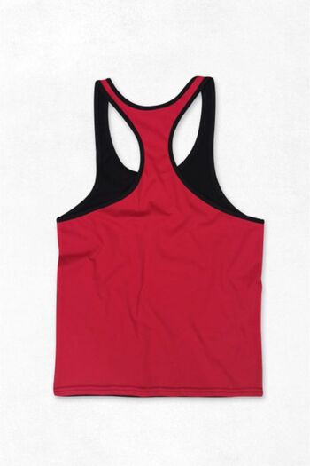 Ghedto Hard Core Gym Fitness Tank Top Athlete Singlet Μαύρο Κόκκινο