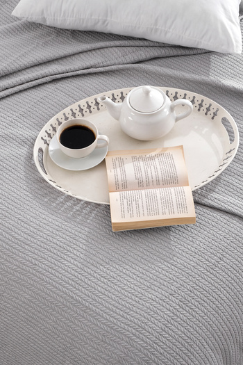 Durul Double Knitted Pique Bedspread - 200x230 Cm - 100% Cotton