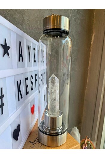 AYZE DOĞALTAŞ Crystal Quartz Natural Stone Water Bottle