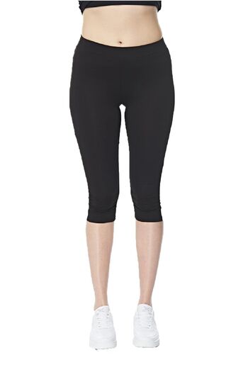 FSM1453 Women's King Size Cotton Side White Striped King Size Below Knee Shorts Lycra Sports Tights -4076