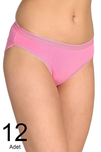 Tutku Chiloți de bikini roz de damă, pachet de 12 ELF568T0635CCM12