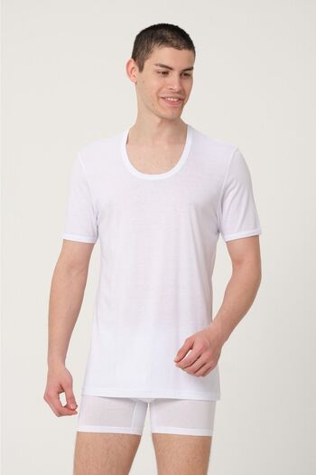 FSM1453 Men's Cotton Modal Short Sleeve Undershirt -467-(406)