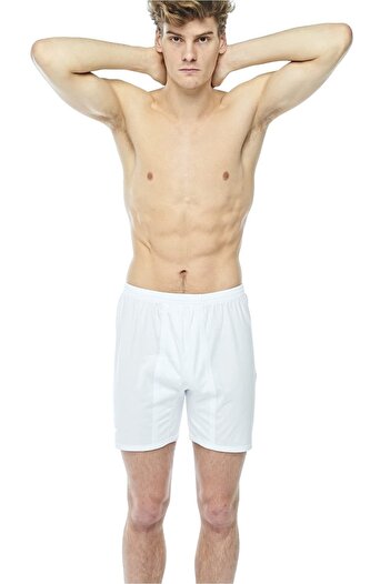FSM1453 Men's Cotton Classic White Cuffed Boxers -460
