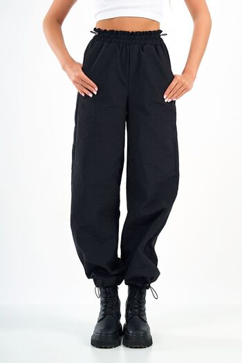 SevdeUgur Kadın Siyah Paraşüt Pantolon / Kargo Pantolon / Jogger / Collection