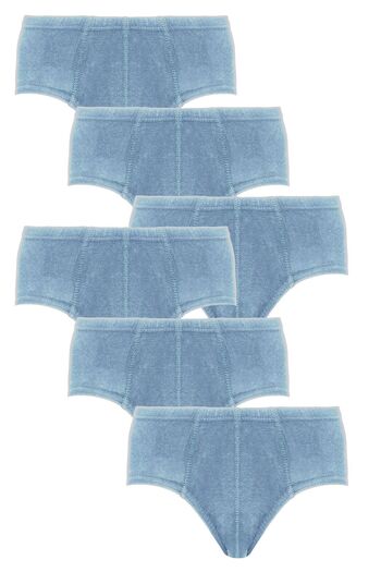 FSM1453 Boy's Cotton Ribbed Colorful Slip Panties 6 Pcs -220