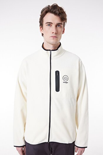 ALL TERRAIN GEAR -x- Wrangler All Terrain Gear Regular Fit Regular Cut Full Zip Ecru Fleece