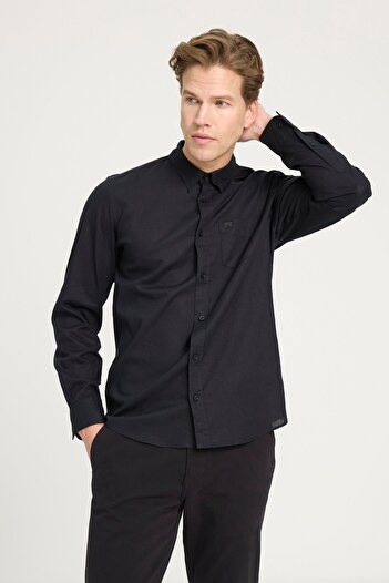 WRANGLER Regular Fit Regular Cut Black Shirt
