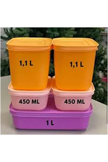 Tupperware Alaska 5-Piece Deep Freezer and Refrigerator Storage Container