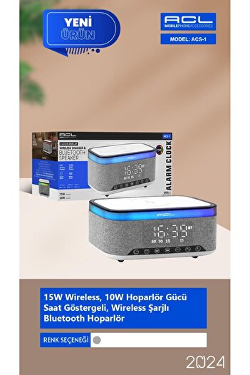 hak-iş oyuncak Saat Göstergeli Wireless Sarjlı Bluetooth RGB Hoparlör 10 w 1200 Mah