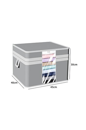 Spartek home textile 5 Adet GRİ - Pencereli Kazak  Hurcu 45 X 40 X 30 cm