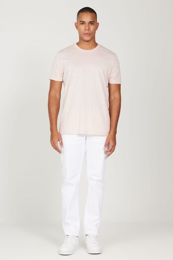 AC&Co / Altınyıldız Classics Men's Dried Rose Crew Neck Slim Fit Basic T-shirt - 100% Cotton