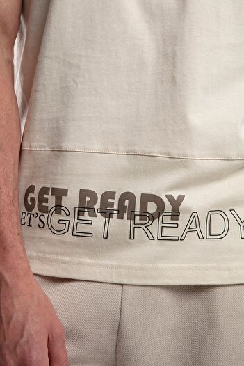 BENMANAJ Beige Men's Printed Athlete