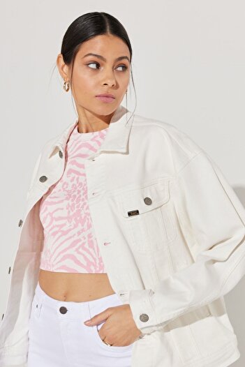 Lee White Stretch Jeans -RegularFitTruckerJeans Jacket