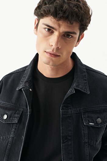Riders by Lee Anthracite Color Trucker Jeans - 100% Cotton, Regular Fit Denim Jacket