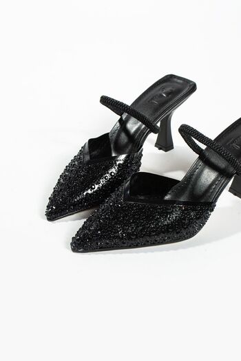 DUXAL SHOES Gale Pearl Detail Open Back Heeled Shoes