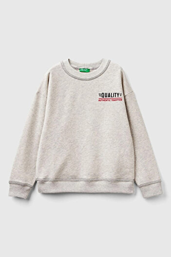 Benetton Світшот з коміром для хлопчиків - сірий