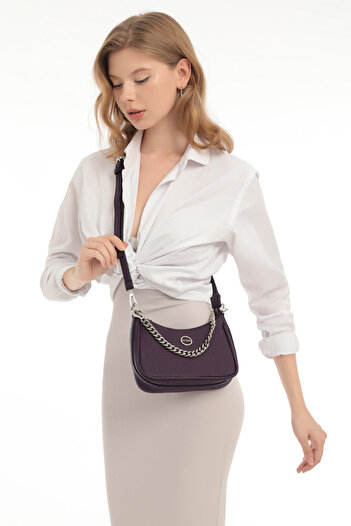 Fossil Plum Colored Women's Shoulder Bag - 05FM24K1113