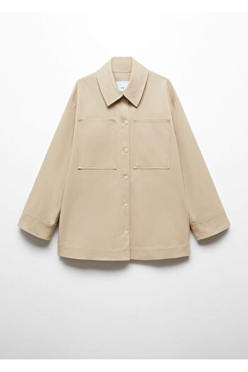 MANGO Woman Cepli oversize gömlek ceket