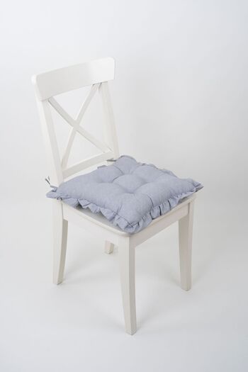 ALTINPAMUK 42x42cm Gray PouF Chair - Cushion with RuFFles and Laces