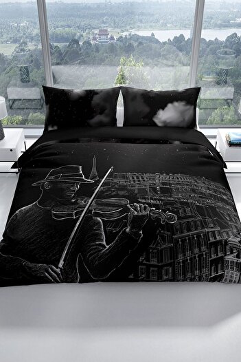 PerlaSera Σετ παπλωματοθήκης City 3d Cotton Satin Διπλό