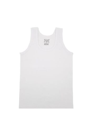 Tutku Boy's White Ribbed Undershirt, Pack of 6