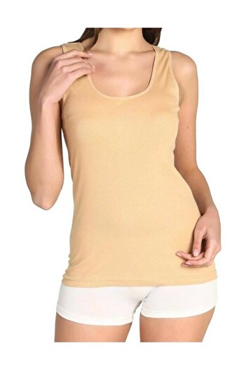 Tutku 5 Pieces of Skin Color Ribbed Thick Strap Undershirt