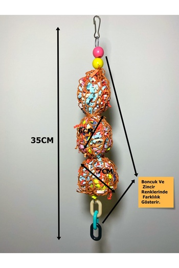 Ciko Kafes Colorful Braided Paper Shredding Bird Toy