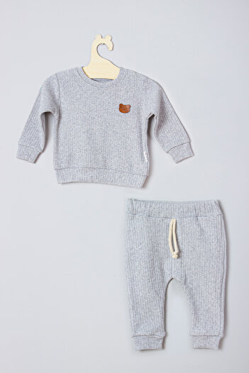 ADABEBEK Corded Baby Top and Bottom Set with Teddy Bear Accessories