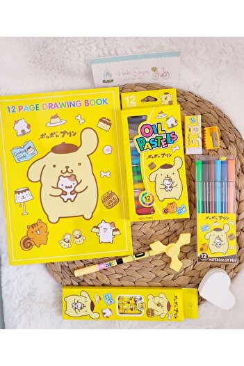 Pembe Çarşı Sanrio Large Stationery Set with Picture Notebook and Paint Pen