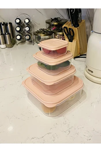 homehayat Nano Storage Container Set of 4 Vacuumed 2.2lt-1,1lt-530ml-200ml